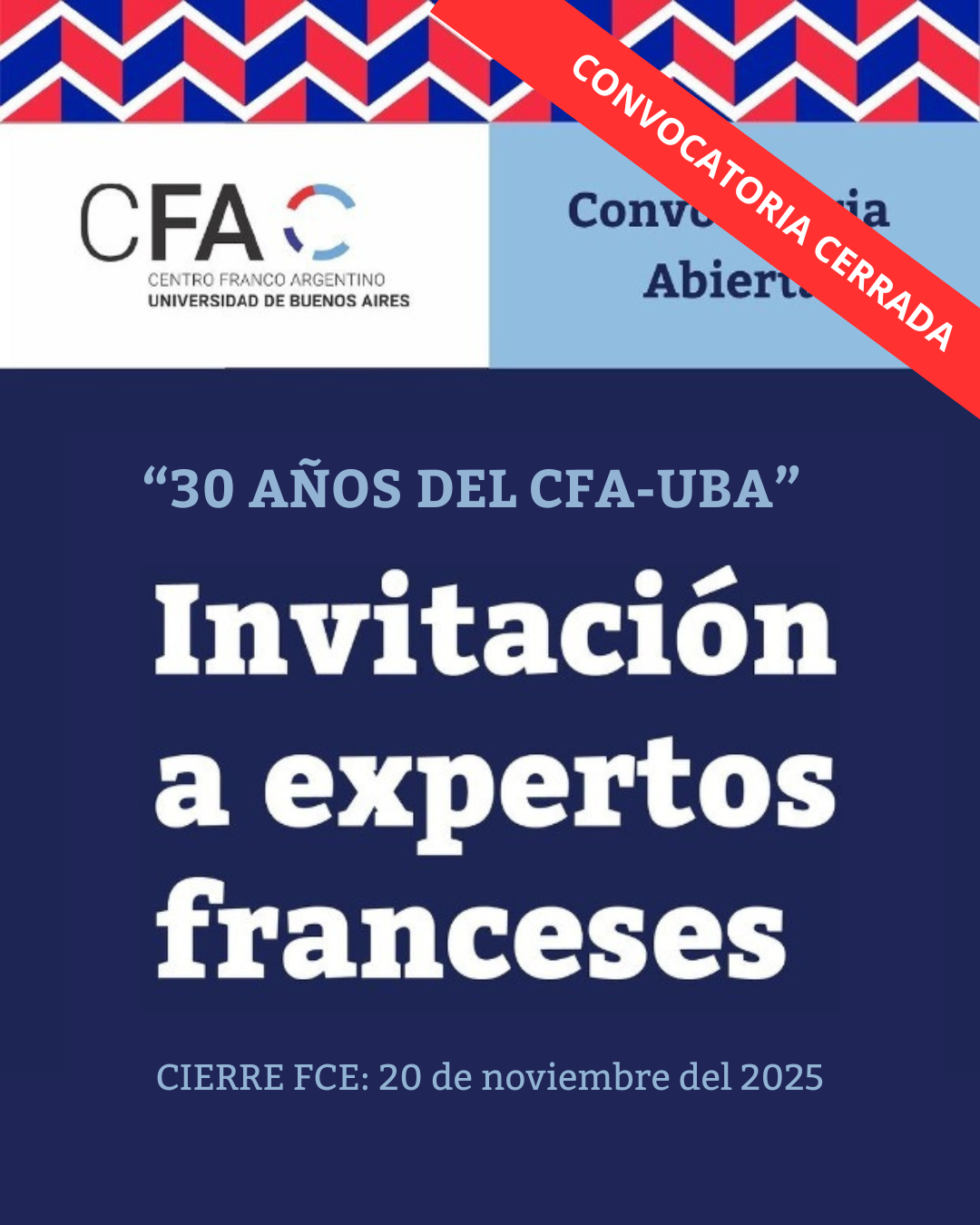 CONVOCATORIA CERRADA – Invitación a expertos franceses: Convocatoria 2026
