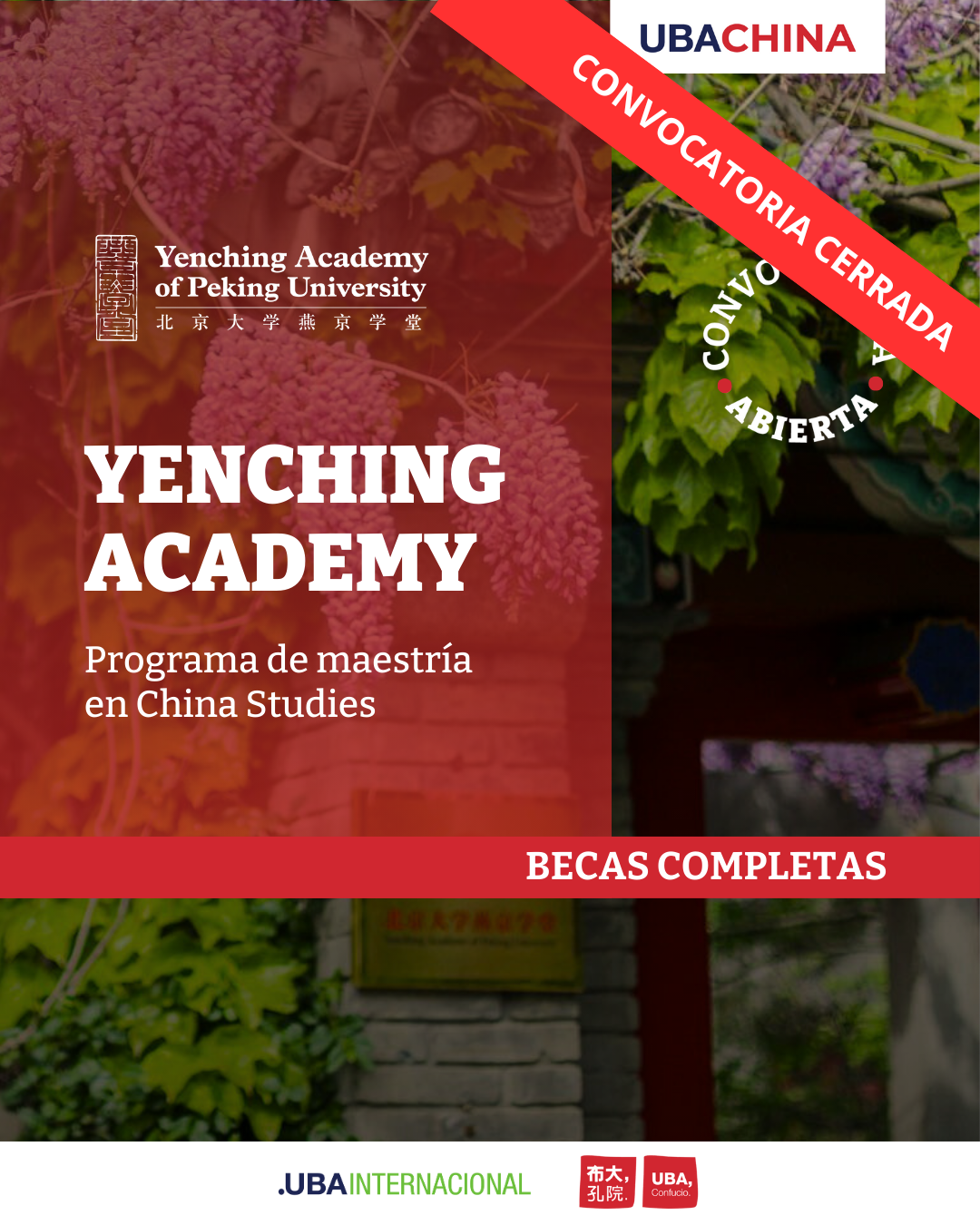 CONVOCATORIA CERRADA – Yenching Academy – Programa de Maestría en China Studies