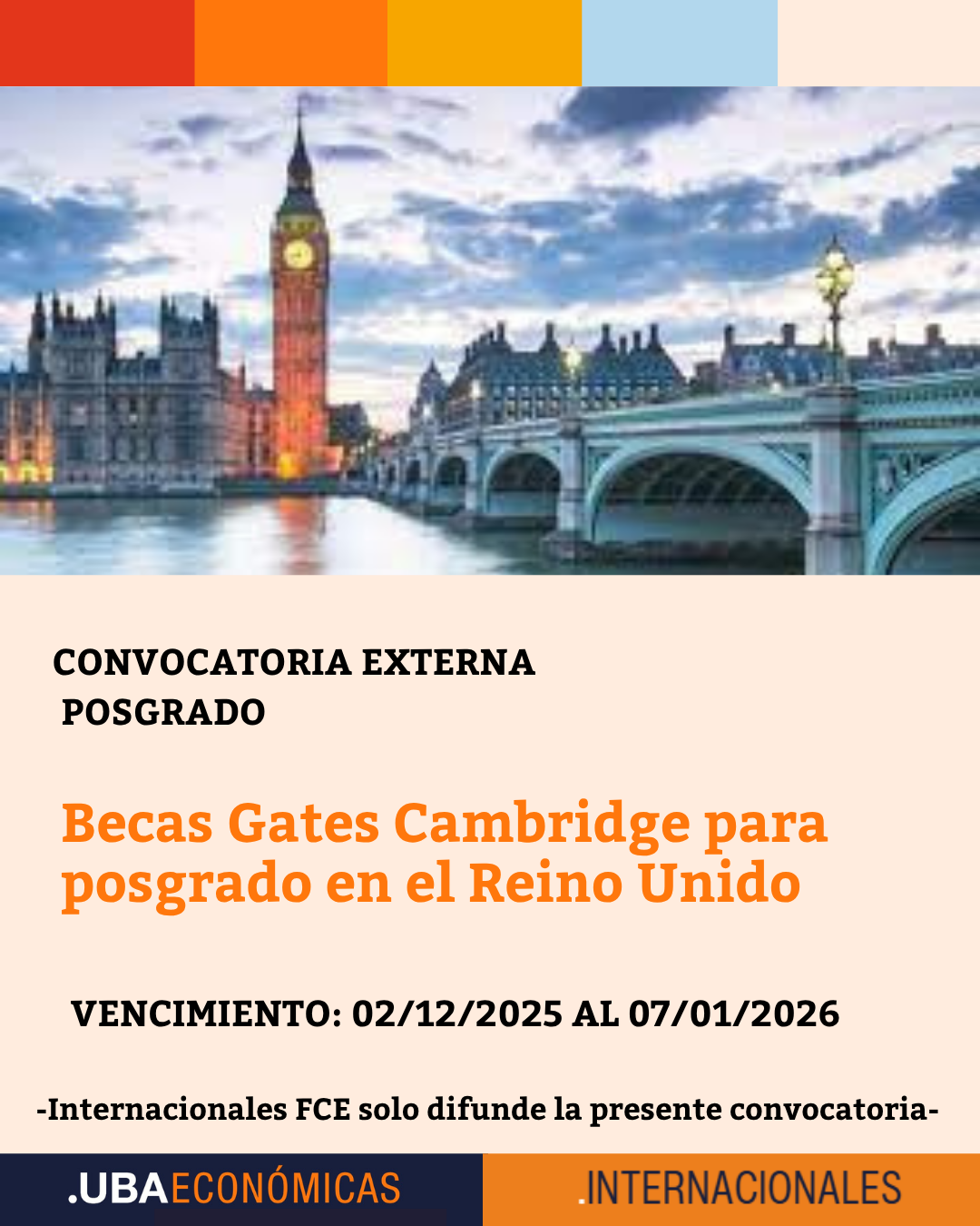 -CONVOCATORIA CERRADA- Becas Gates Cambridge para posgrado en el Reino Unido