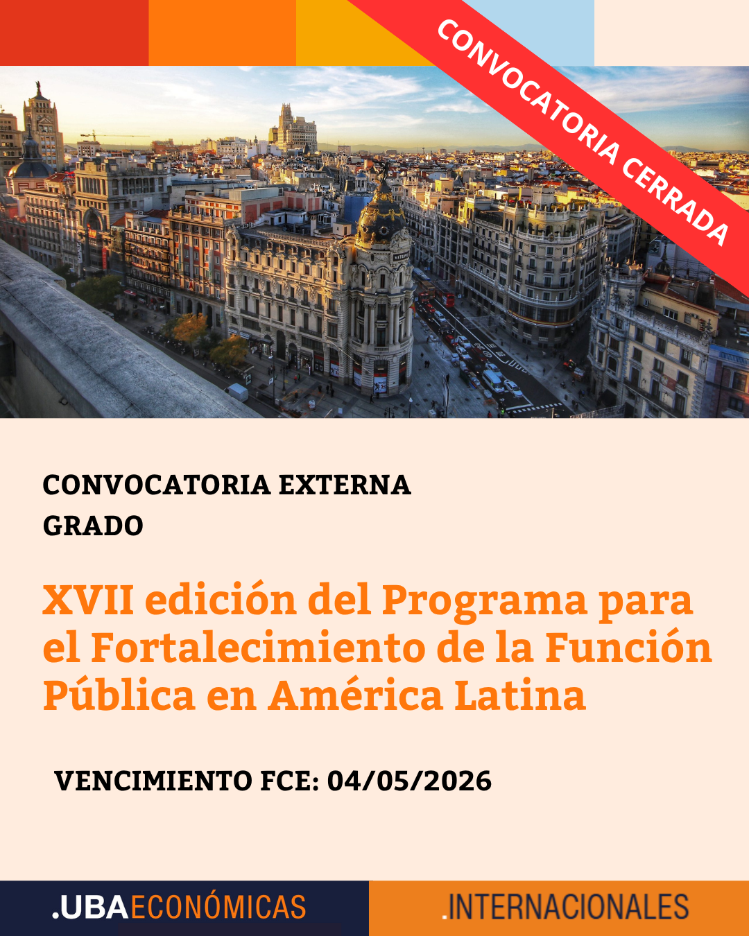 -CONVOCATORIA CERRADA- XVII edición del Programa para el Fortalecimiento de la Función Pública en América Latina