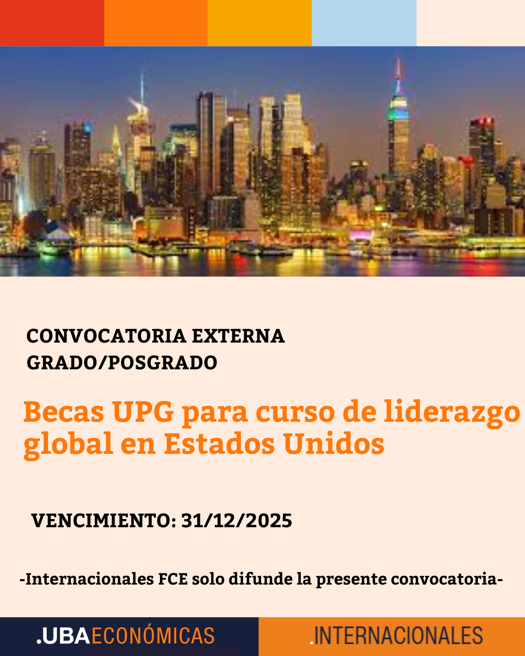 -CONVOCATORIA CERRADA- Becas UPG para curso de liderazgo global en Estados Unidos