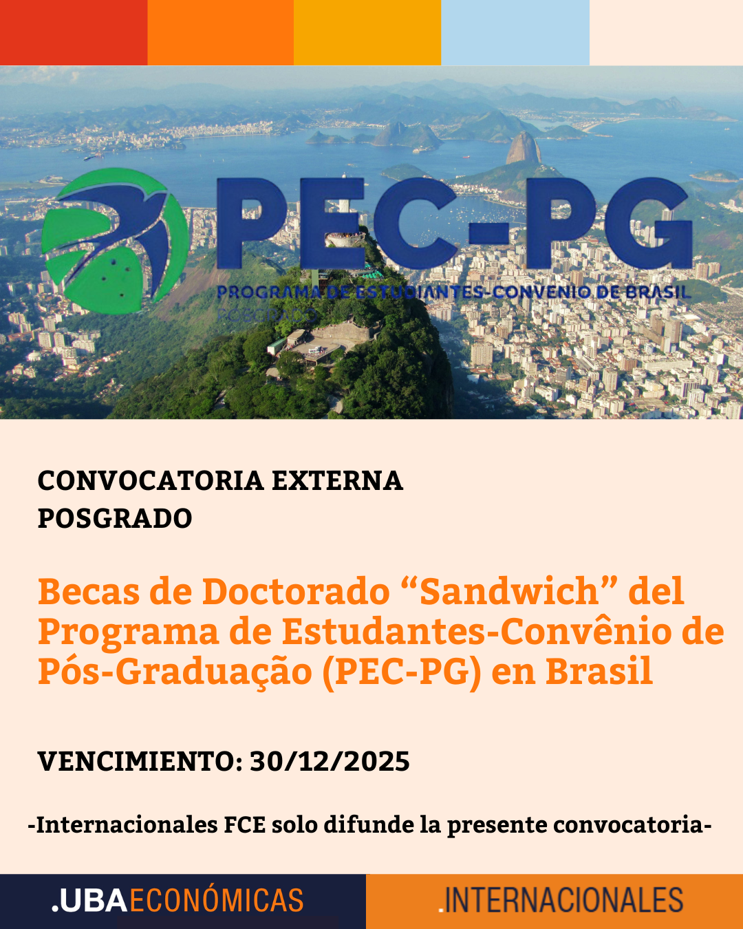 -CONVOCATORIA CERRADA- Becas de Doctorado “Sandwich” del Programa de Estudantes-Convênio de Pós-Graduação (PEC-PG) en Brasil
