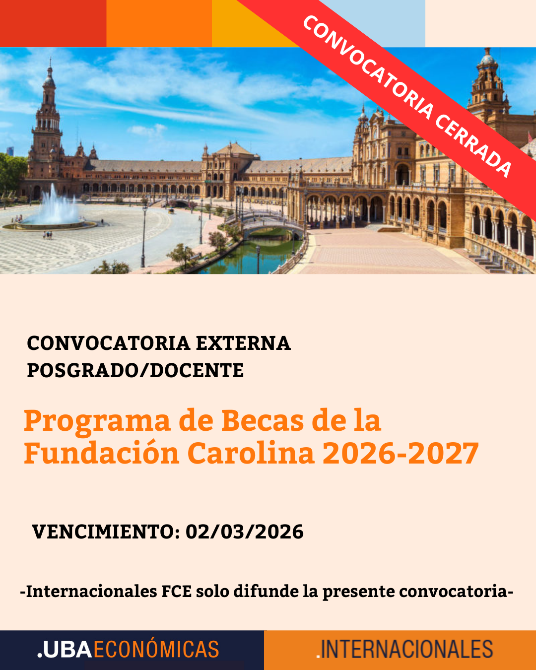-CONVOCATORIA CERRADA- Programa de Becas de la Fundación Carolina 2026-2027