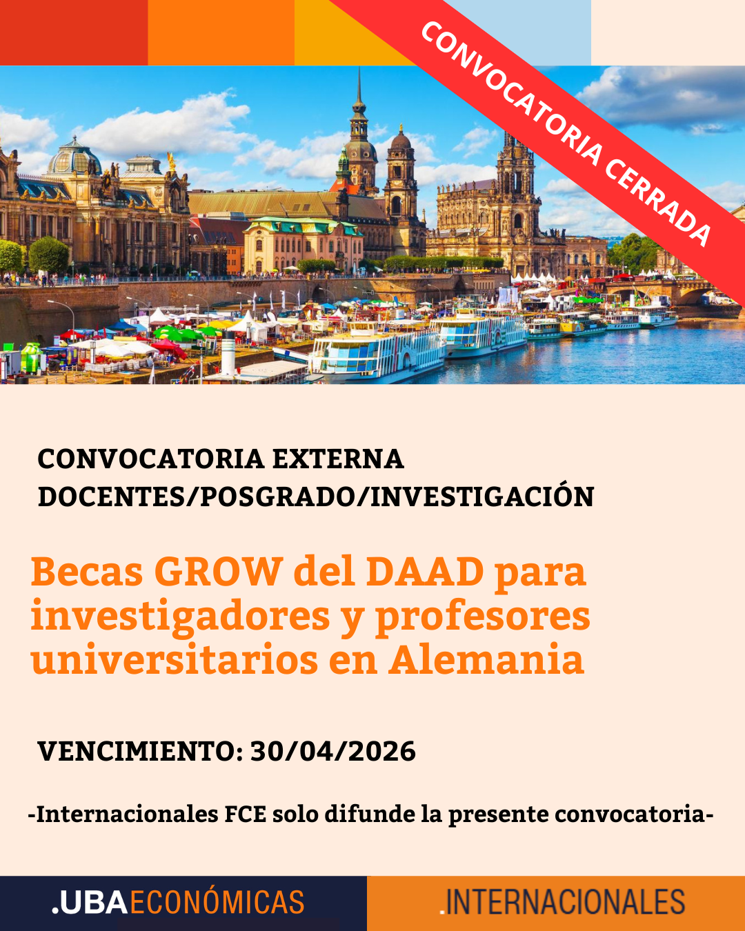 CONVOCATORIA CERRADA – Becas GROW del DAAD para investigadores y profesores universitarios en Alemania