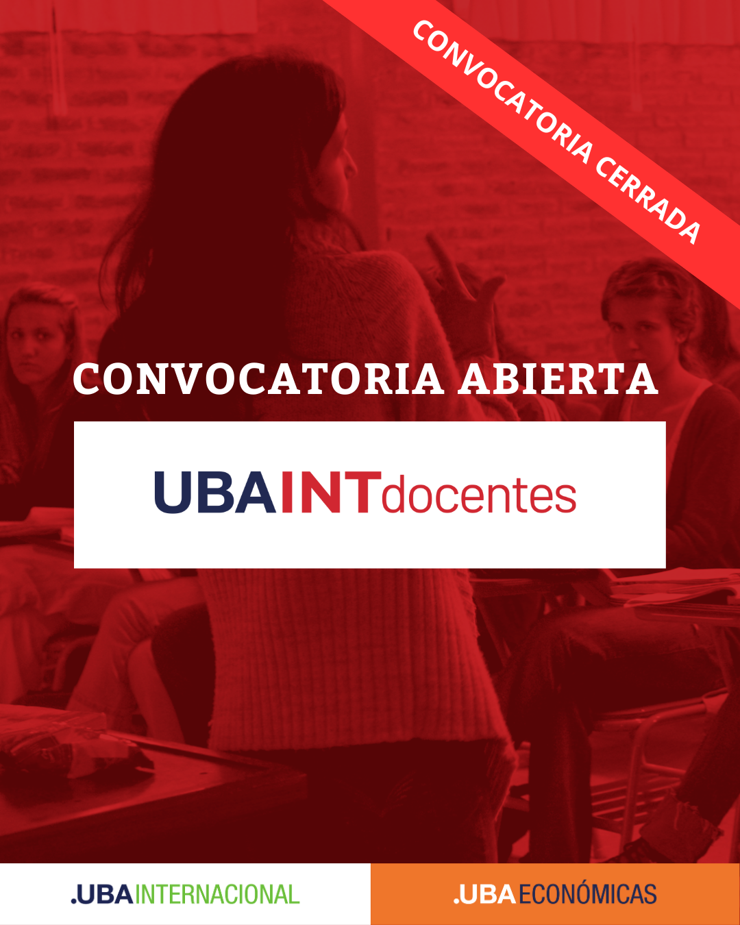 -CONVOCATORIA CERRADA- Programa UBAINT Docentes 1° llamado 2026