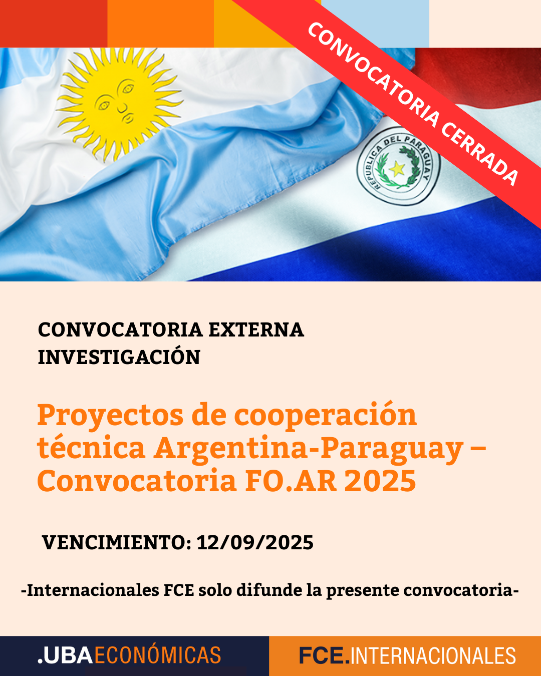 -CONVOCATORIA CERRADA- Proyectos de cooperación técnica Argentina-Paraguay – Convocatoria FO.AR 2025