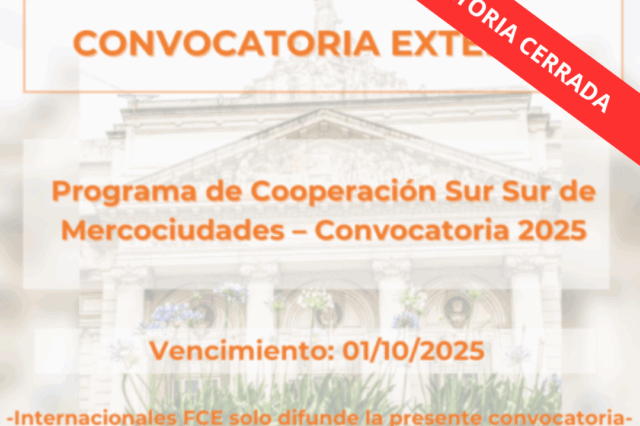 -CONVOCATORIA CERRADA- Programa de Cooperación Sur Sur de Mercociudades – Convocatoria 2025