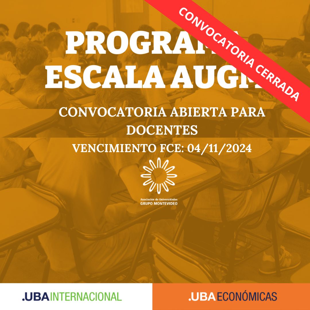 -CONVOCATORIA CERRADA- Convocatoria Programa de Movilidad Académica “ESCALA DOCENTE” | AUGM