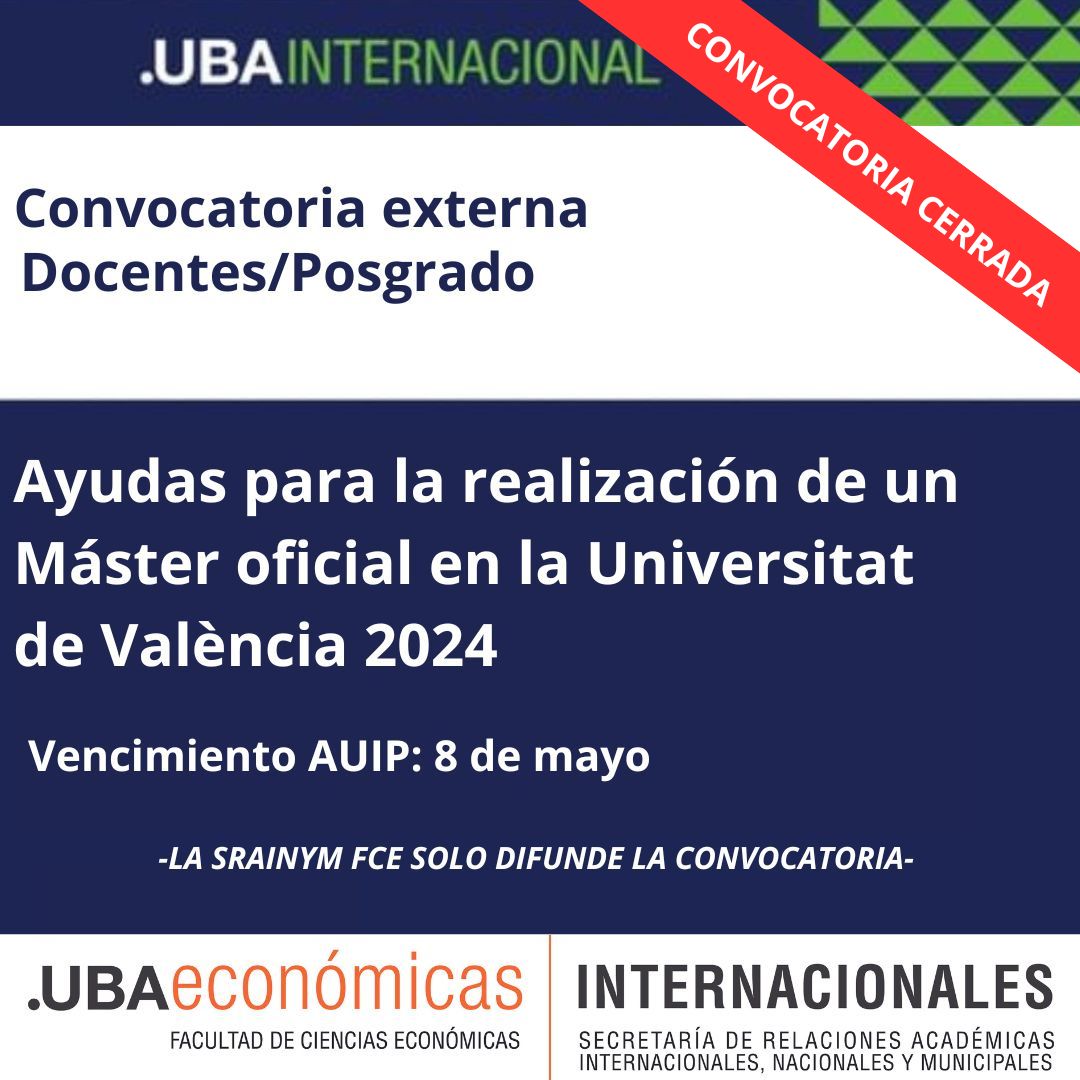 Convocatoria externa. Docentes/Posgrado